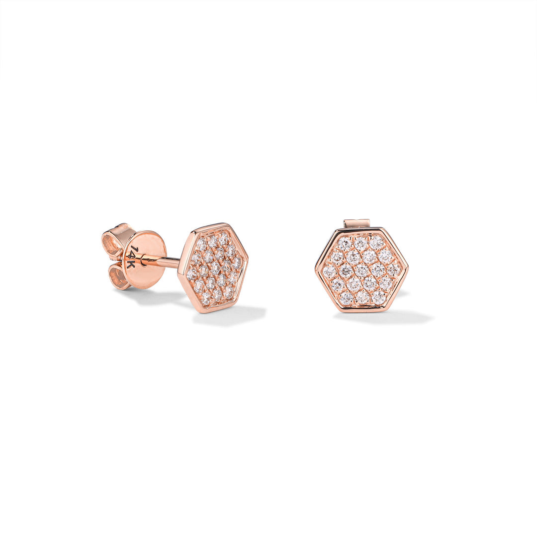 Hexagon Diamond Earrings