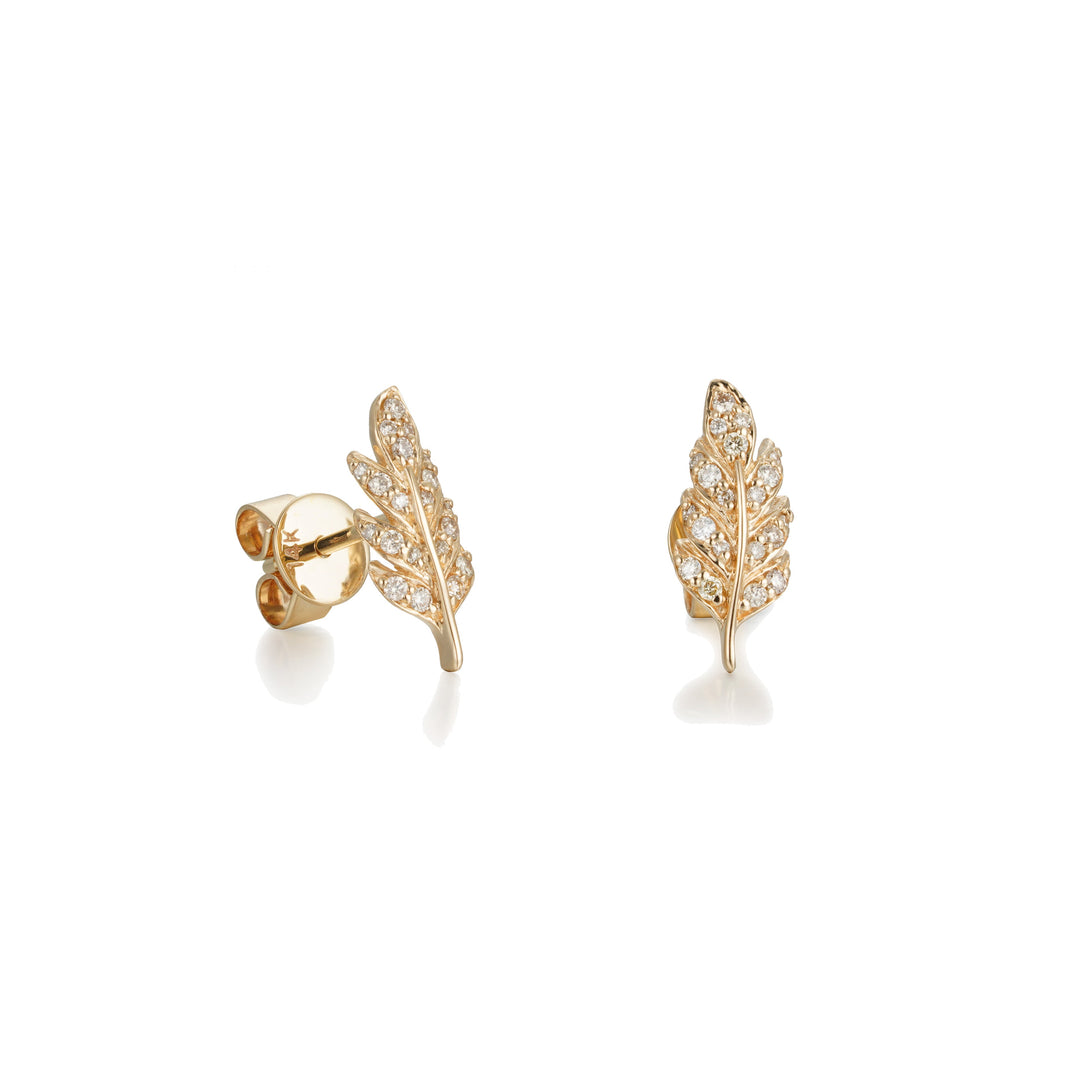 Diamond Leaf Earrings