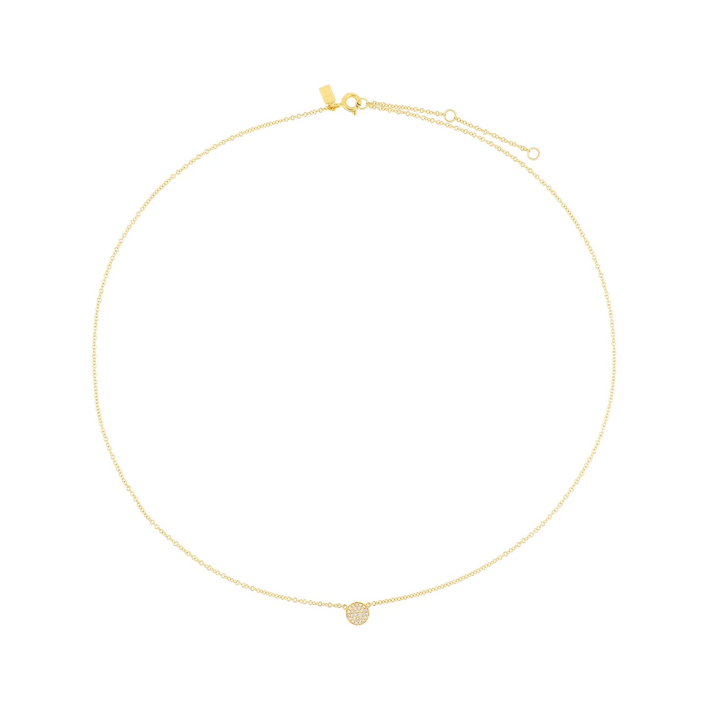 Diamond Mini Disc Necklace