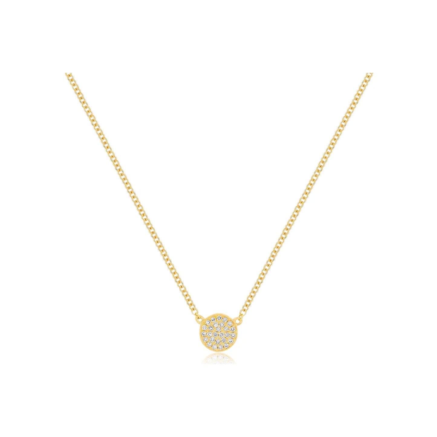Diamond Mini Disc Necklace