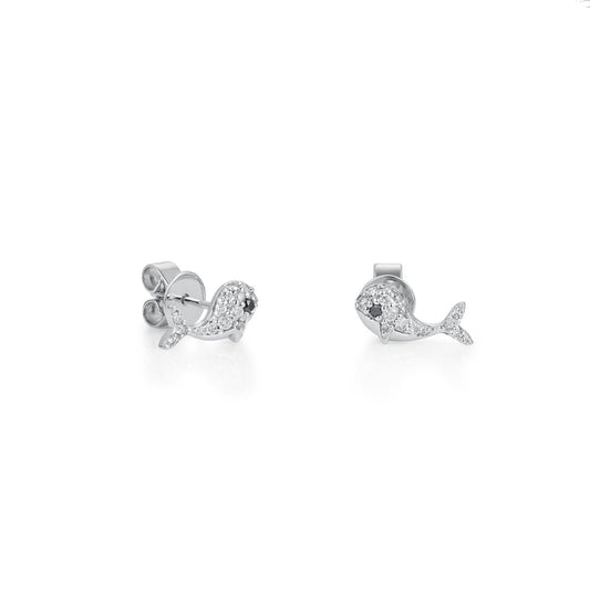 Diamond Dolphin Earrings